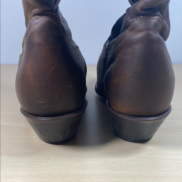 Laredo Brown Cowboy Western Boots Smooth Oiled Leather - Picture 4 of 11